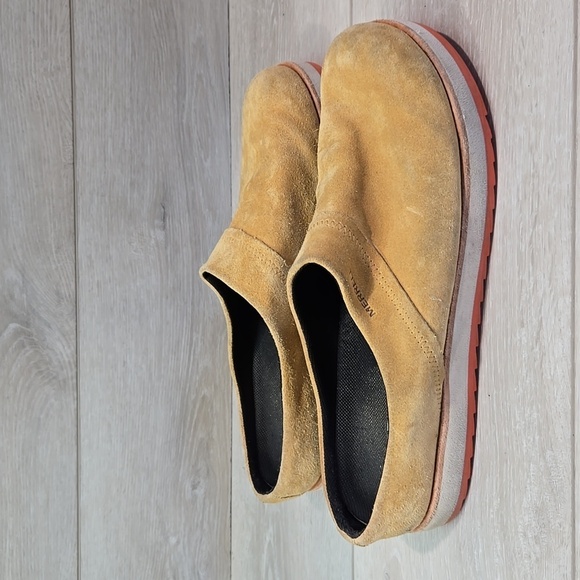 Merrell Women Juno Camel Leather Mule Clog shoes Platform shoes sz 10 - Picture 2 of 11